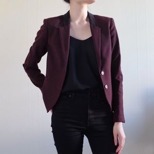 H&M | Burgundy Textured Blazer